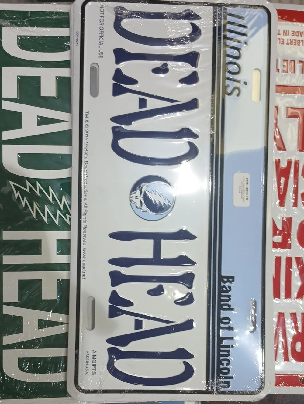 Dead Head Decorative License Plate - Blue & White - Grateful Dead